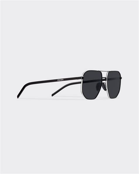 prada blk shn|Polarized Black Lenses Sunglasses With Prada Logo .